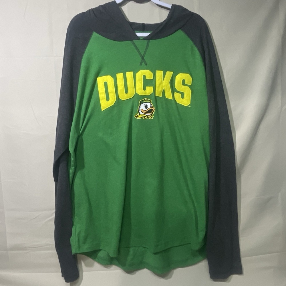 Oregon Ducks Box Seat Clothing Hooded Long Sleeve Shirt Men's Size XL Gamegear